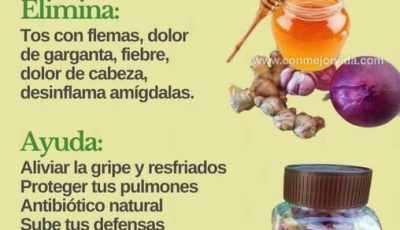 Jarabe de ajo jengibre miel y cebolla y sus ingredientes