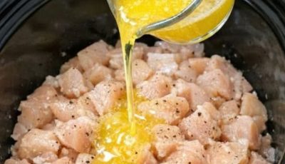Pour melted butter over raw