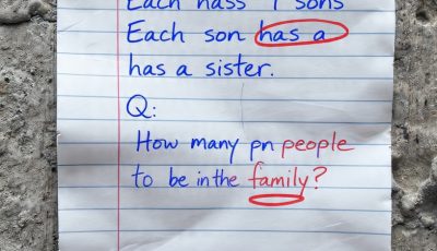 A man has *9* sons.  > Each son has a *sister*.  > Q: How many people are in the family?